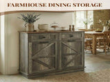 Tilt Out Trash Can Cabinet for Kitchen, Double 10-Gallon Hidden Trash Cabinet with Drawer, Farmhouse 66285862