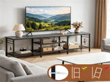 Industrial 3-Tier TV Stand for 65 Inch TV, Heavy Duty Metal Frame Entertainment Center with Anti-Tip 47939167