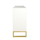 TREXM Modern sideboard with Four Doors, Metal handles & Legs and Adjustable Shelves Kitchen Cabinet WF295368AAK