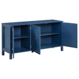 U_STYLE Sideboard with Curved Swirl Patterned Doors and Artistic Three-Door Design,Suitable for N711P178411V