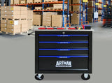 4 DRAWERS MULTIFUNCTIONAL TOOL CART WITH WHEELS-BLACK W1102P182231