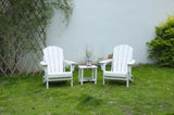 Folding Adirondack Chair with Side Table, 3-Piece Adirondack Chair Set, White W2103P254616