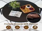 Black 47" Round Dining Table , Family-Sized for 4-6 People, Hourglass Metal Base & Curved Tabletop 58412360