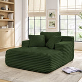 Living Room Compressed Chaise Lounge Foam Sofa bed, Fluffy Corduroy Upholstered Cloud Couch with W1413P298041