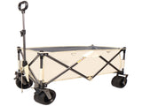 Folding Wagon, Heavy Duty Utility Beach Wagon Cart for Sand with Big Wheels, Adjustable Handle&Drink W321P163961