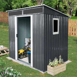 6ft x 5ft Outdoor Metal Storage Shed with Window and Transparent plate for Garden, Lawn 05828661