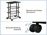3 Drawers Rolling Fabric Dresser Mobile Nightstand Storage Cabinet with Wheels, Black 09281130