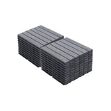 20 PCS Interlocking Deck Tiles Striped Pattern, 12" x 12" Square Light Gray Acacia Hardwood Outdoor W2391P276694