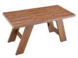 7131.5inches Walnut Wood Grain MDF Splicing Rectangular Dining Table.Double-panel outward-sloping W1151P434798