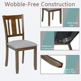 Wooden Dining Chairs Set of 4, Kitchen Chair with Padded Seat, Upholstered Side Chair for Dining W1998126424