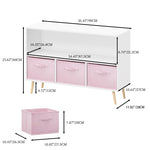 ZUN Kids bookcase with Collapsible Fabric Drawers, Children's Book Display, Toy Storage Cabinet 00040385