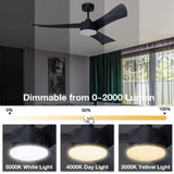 52" Smart Ceiling Fans with Lights and Remote, Quiet Reversible DC Motor and changing& Dimmable LED 32794162