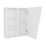 White Medicine Cabinet with Mirrored Door and Open Storage B062P323179