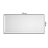 60 x 28 Inch LED Bathroom Mirror with Front and Backlight, Wall Mounted Vanity Mirror with Aluminum W2287P354857
