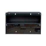 ZUN Black Glass Door Shoe Box Shoe Storage Cabinet With RGB Led Light 29491136