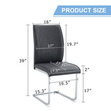 Luxury Simple Arch Chair - Set of 4 Dark Gray PU Material High Resilience Dining Chair with Arched W1151P154855