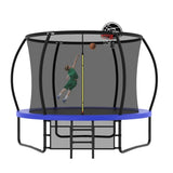 ZUN 10FT Pumpkin Trampoline, Outdoor Trampoline with Basketball Hoop, Enclosure Net and Ladder W1163P148139