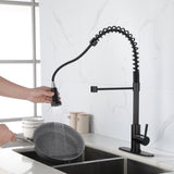 Kitchen Faucets Commercial Solid Brass Single Handle Single Lever Pull Down Sprayer SpringKitchen 44507686