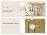 41 Inch Console Table with 3 Tier Open Shelves, Modern Entryway Sofa Table with O-Shaped Metal Frame 92573929