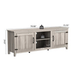 ZUN TV Stand Storage Media Console Entertainment Center With Two Doors, Grey Walnut 30887061