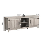 ZUN TV Stand Storage Media Console Entertainment Center With Two Doors, Grey Walnut; with fireplace W881P245532