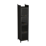 Modern Four-tier Glass Door Cabinet with Featuring Five-tier Storage, for Entryway Living Room W757P241562