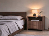 Nightstand, Dark Brown, Honeycomb Board MDF, 60*39.5*64cm, 2 Drawers with Upper Compartment 38899586