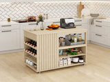 Kitchen Island Cart,Rolling Serving Utility Trolley Cart Modern Kitchen Island with Storage Drawer W688P194208
