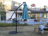 10ft Solar LED Offset Hanging Market Patio Umbrella W640140293