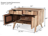Stylish - Style 2 -Drawer 2 -Door Cabinet , Mango Wood in Natural Finish N780P234027N