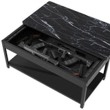 Rectangular double-layer coffee table with hidden storage compartment and fingerprint lock - Living W396P307337