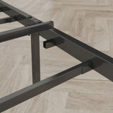 Queen Size Bed Frame with Charging Station, Upholstered Headboard, Metal Platform, Grey W1960131346