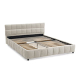 Queen Size Upholstered Bed ,comfortable upholstered bed frame, Chenille fabric, with headboard and W487P235287