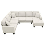 ZUN [New] 108*85.5" Modern U Shape Sectional Sofa, 7 Seat Fabric Sectional Sofa Set 60782446