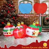 6.9 FT Lighted Christmas Inflatable Decoration, Inflatable Five Christmas Balls, Funny Blow Up Yard 92958187