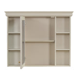 35'' x 28'' Blue Wall Mounted Bathroom Storage with Mirror Door, Modern Bathroom Wall WF323692AAY