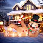 ZUN 9.8 FT Lighted Christmas Inflatable Decoration, Large Inflatable Lying Gingerbread Man, Funny Blow 56334882