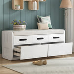 ZUN TREXM Rustic Storage Bench with 2 Drawers, Hidden Storage Space, and 3 False Drawers at the Top, WF323695AAK