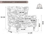 Modern Accent with Retro Wood Legs, Comfy Upholstered Armchair, Floral Design Single Sofa 85056044