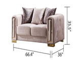Modern Style Loveseat in Beige G150109215