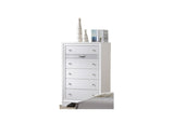 Traditional Style 5 Drawer Chest made with Wood in White color 808857990747