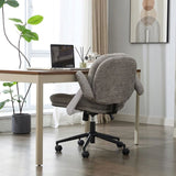 Cross Legged Chair with Flip-up Armrests, Cross Legged Office with Wheels, Comfy Swivel 90992732