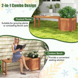 ZUN Outdoor bench with planter box, teak 57707111