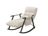 Casual folding rocking chair upholstered, lounge rocking chair adjustable high back and foot 80997707