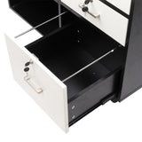 ZUN Wood File Cabinet with 3 Drawer and 2 Open Shelves Office Storage Cabinet with Wheel Printer Stand, 20642769