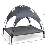 35.5" x 32" Dog Cot with UV Protection Canopy Shade 54012351