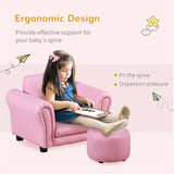 Kids Sofa Set with Footstool-Pink 86244031