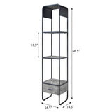 Concrete Grey and Black 2-shelf Side Pier with 1 Drawer B062P186549