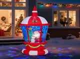 7.3FT Lighted Christmas Inflatable Decoration, Inflatable Lighthouse with Santa and Penguin, Funny 63115629