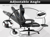 Ergonomic Gaming Chair, Video Game Chair with Pocket Spring Cushion and Footrest, Height Adjustable 41674895